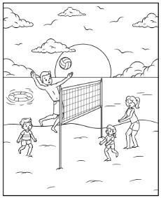 Siatkówka plażowa kolorowanki siatkarskie