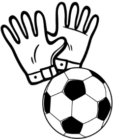 Rękawice i piłka nożna do wydruku