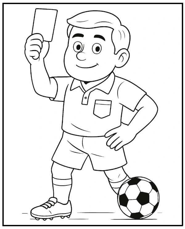 Sędzia pokazujący kartkę kolorowanka do druku