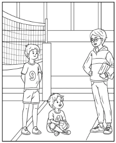 Trening siatkówki kolorowanka do druku