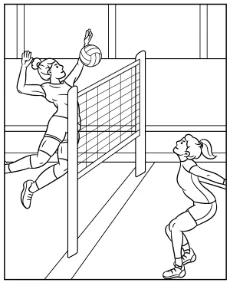 Mecz siatkówki kobiet kolorowanki sportowe