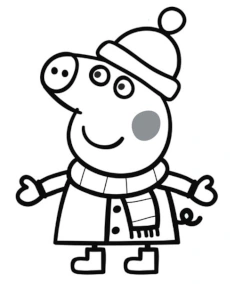 Świnka Peppa w zimowym ubraniu