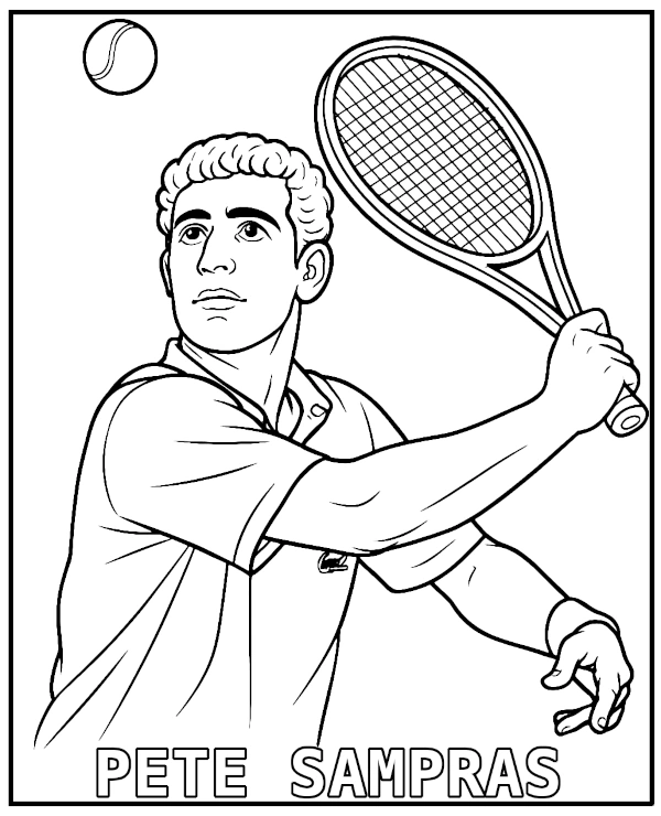 Tenisista Pete Sampras kolorowanka tenis