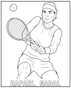 Rafael Nadal kolorowanka do druku tenis