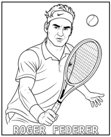 Roger Federer kolorowanka do druku tenis
