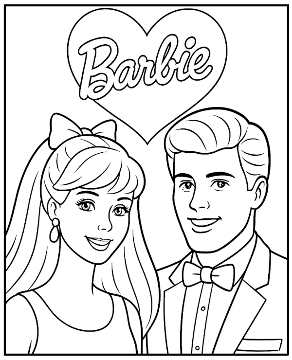 Barbie z Kenem kolorowanka do druku