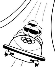 Bobsleiści kolorowanki dla dzieci ze sportami zimowymi