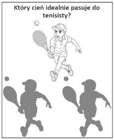 Dopasuj cień do tenisisty - łatwe zadania dla dzieci