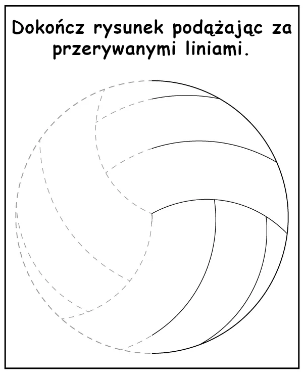 Dokończ rysunek piłki - siatkarskie zadanie dla dzieci