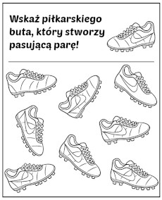 Znajdź taki sam but piłkarza - zadanie dla dzieci
