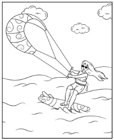 Pływanie z kitesurfing malowanka na lato