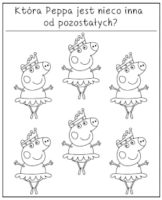 Która Peppa różni się od pozostałych - zadania dla dzieci