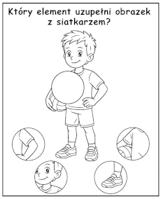 Który fragment uzupełni rysunek siatkarza - zadania dla dzieci