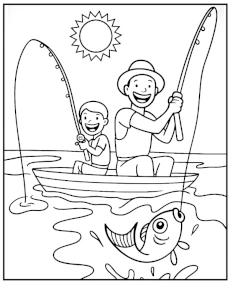 Wędkowanie na jeziorze kolorowanka