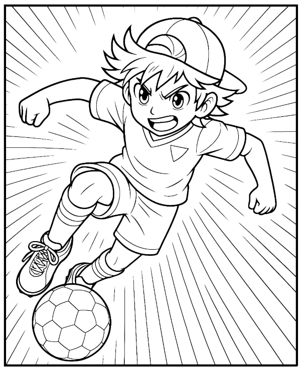 Manga piłkarz kolorowanka do druku