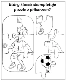 Brakujący element układanki piłkarza - zadanie dla dzieci