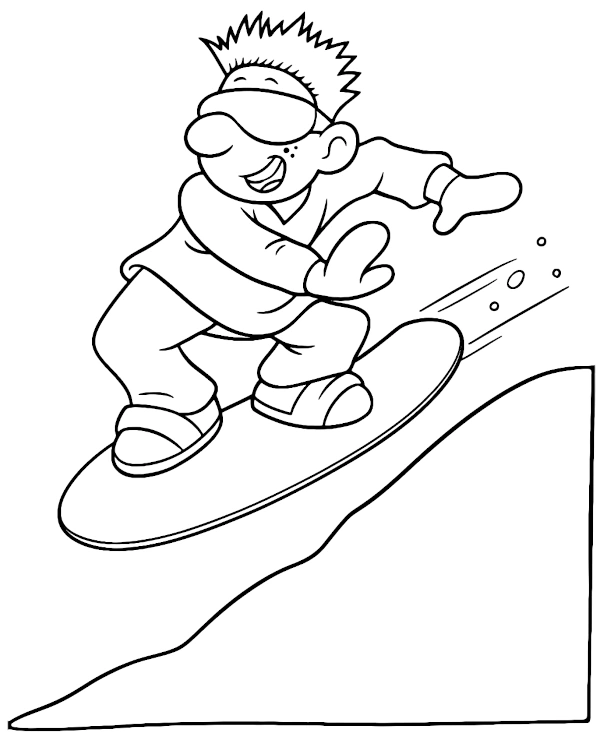 Snowboard kolorowanka do druku sport zimowy