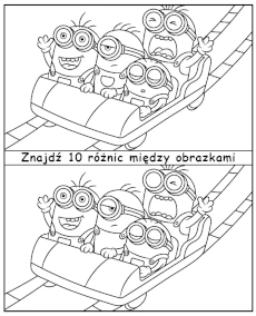 Znajdź 10 różnic między obrazkami z Minionkami - zadanie dla dzieci