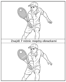 Znajdź 7 różnic między obrazkami - tenisowa łamigłówka dla dzieci