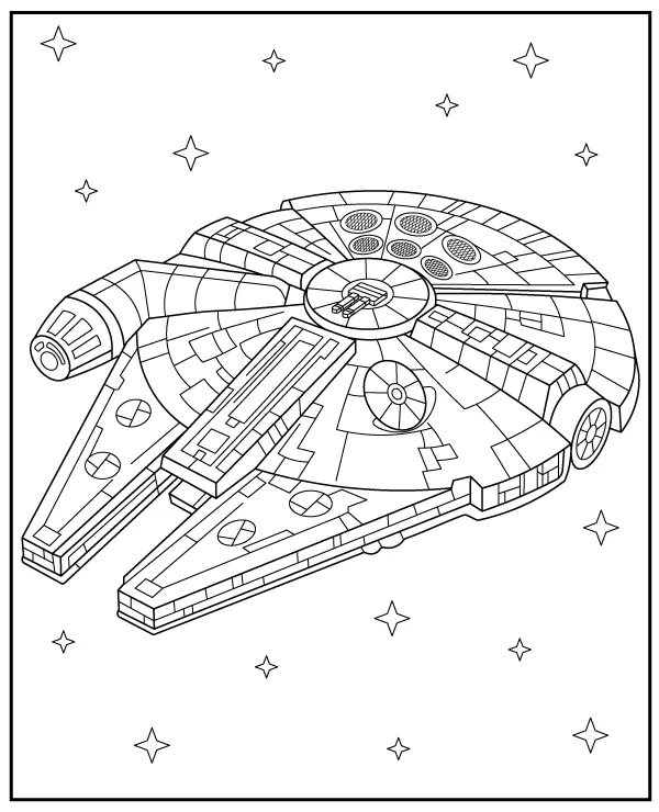 Millennium Falcon kolorowanka Gwiezdne Wojny