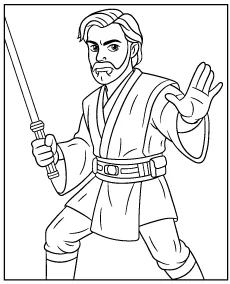 Obi Wan Kenobi kolorowanka do druku