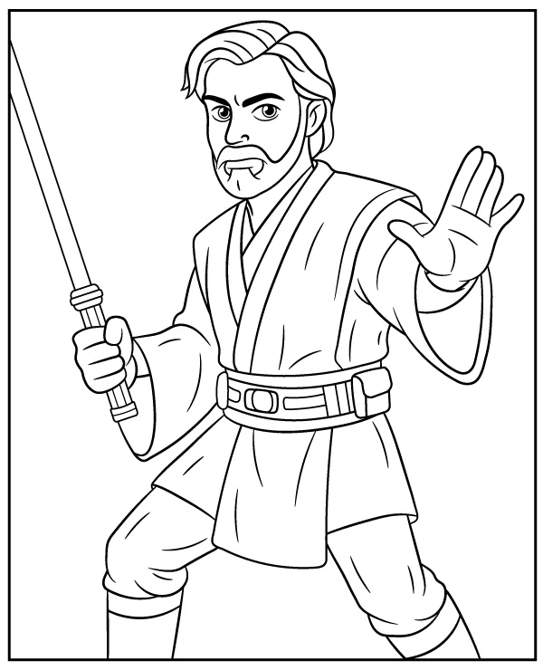 Obi Wan Kenobi kolorowanka Gwiezdne Wojny