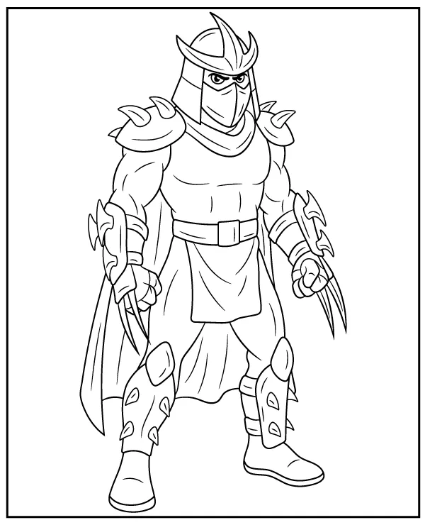 Shredder kolorowanka z bajki Żółwie Ninja