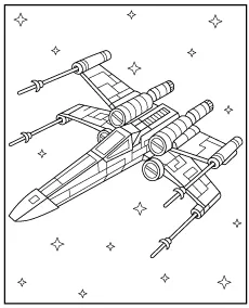 Statek kosmiczny kolorowanka do druku myśliwiec X-wing