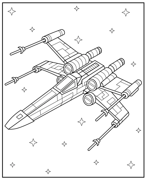 Statek kosmiczny X-wing kolorowanka Star Wars