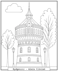 Wieża ciśnień w Bydgoszczy kolorowanka