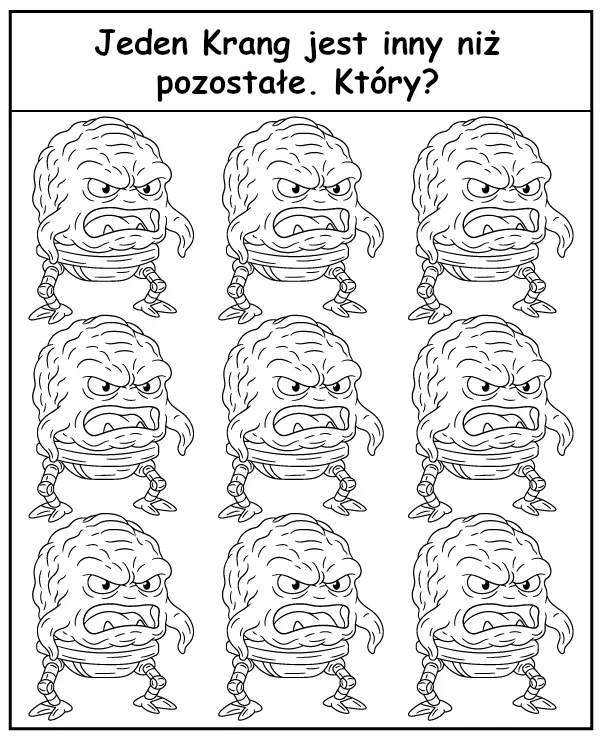 Który Krang jest inny niż pozostałe? - zadanie dla dzieci