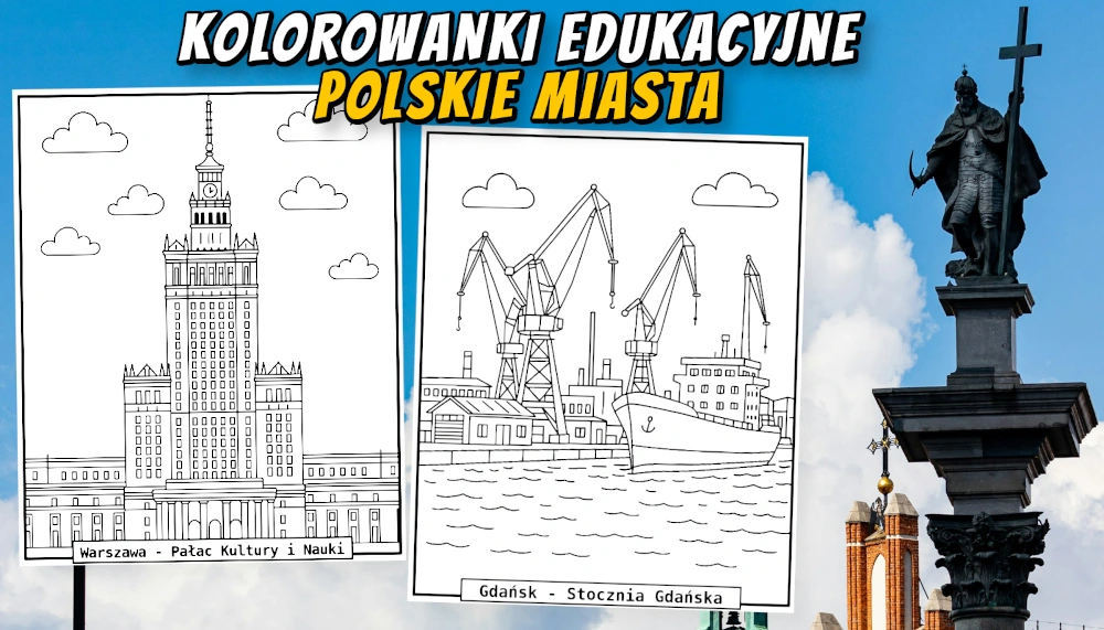 Nowe kolorowanki prezentujące polskie miasta i zabytki baner