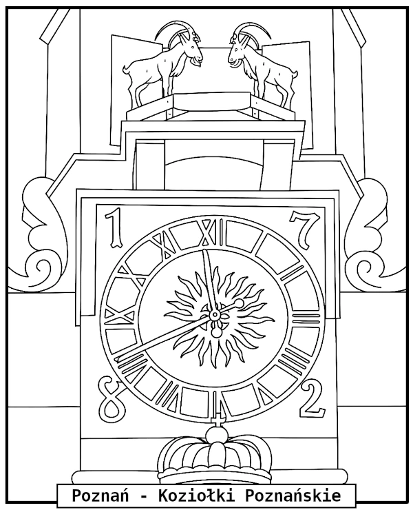 Poznań Koziołki Trykające Kolorowanka do Druku