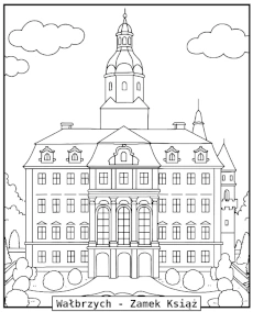Zamek Książ w Wałbrzychu kolorowanka