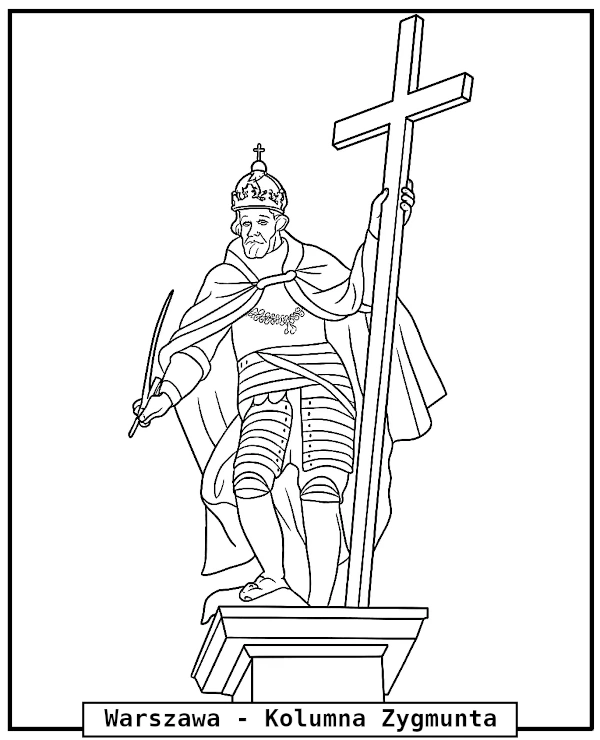 Warszawa Kolumna Zygmunta Kolorowanka
