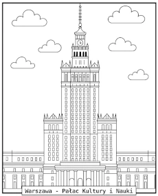 Pałac Kultury i Nauki w Warszawie Kolorowanka
