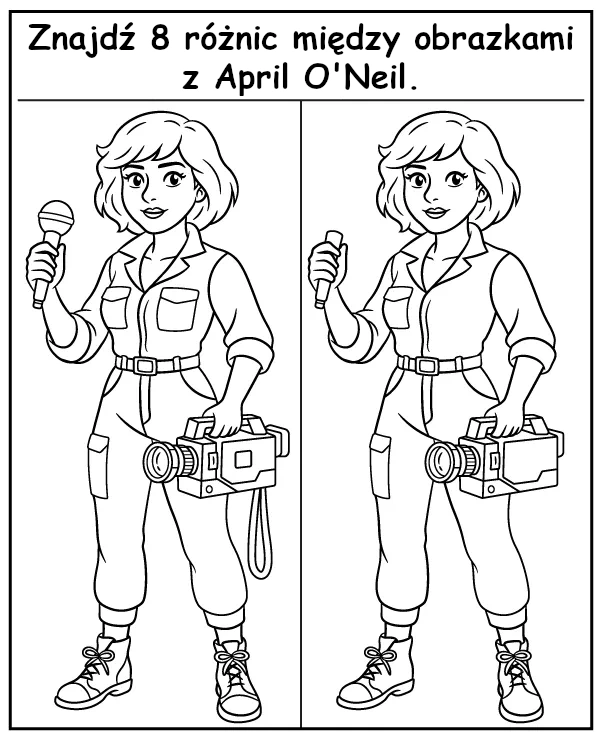 Znajdź 8 różnic między obrazkami April O'Neil