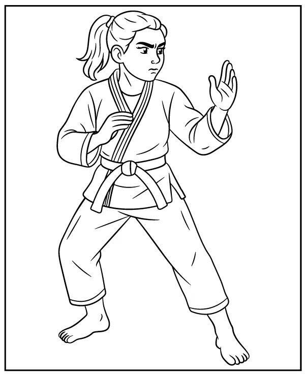 Judo zawodniczka kolorowanka do druku