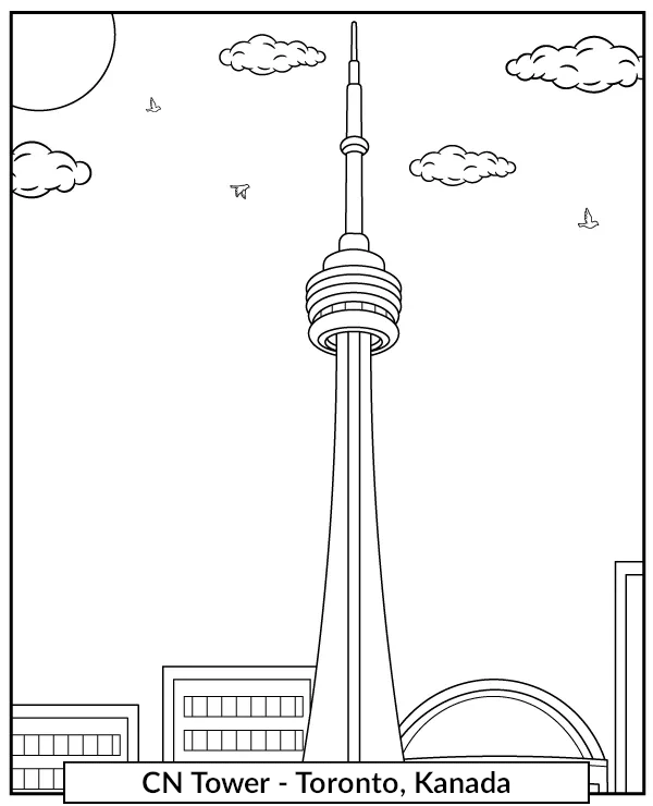 Wieża CN Tower kolorowanka Toronto Kanada