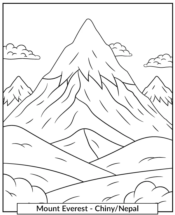 Góra Mount Everest kolorowanka do wydruku