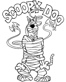 Scooby jako mumia kolorowanka dla dziecka
