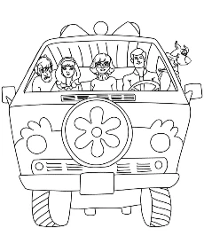 Pojazd Scooby-doo van Mystery Machine kolorowanka