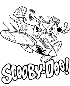 Scooby leci samolotem kolorowanki dla dzieci