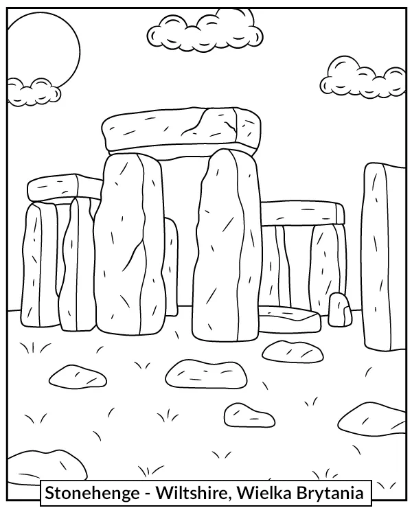 Krąg Stonehenge kolorowanka do druku Wielka Brytania
