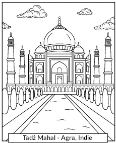 Taj Mahal kolorowanka do druku Indie