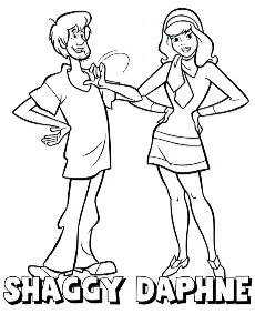 Shaggy z Daphne kolorowanka do druku