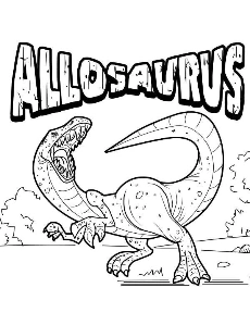 Kolorowanka z drapieżnym dinozaurem Allozaur