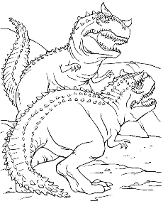 Walka dinozaurów kolorowanka do druku