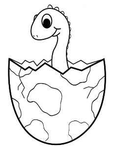 Mały dinozaur w jajku kolorowanka