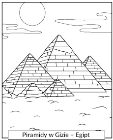 Piramidy Egipt Giza kolorowanka edukacyjna